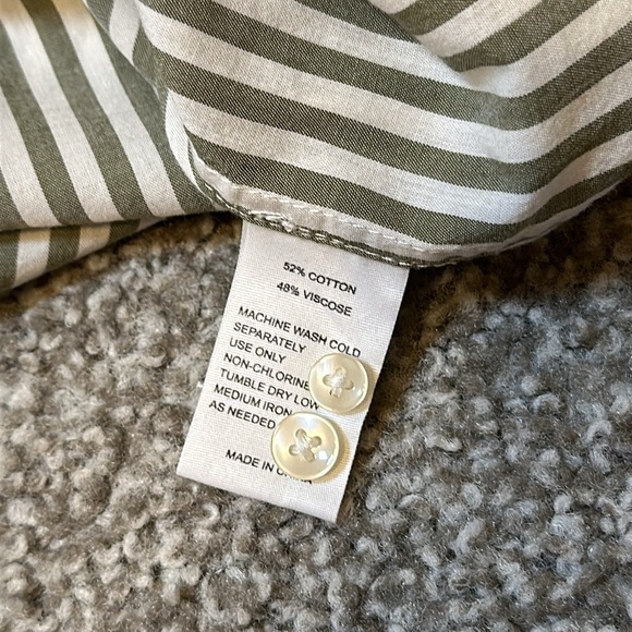 by Trovata California Birds of Paradise S Striped Button Down Shirt Blouse - Picture 13 of 14